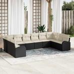 vidaXL Tuin Sofa Set met kussen met opslag 10 pcs Zwart,, Verzenden, Nieuw, Rotan