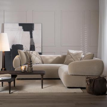 40% Korting: Hoekbank Palermo velvet taupe rechts beschikbaar voor biedingen