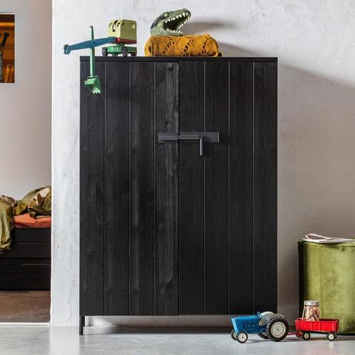 *WOONWINKEL* Woood Bruut Zwarte Kast Grenen Diep Zwart, Huis en Inrichting, Kasten | Wandmeubels, Nieuw, Verzenden