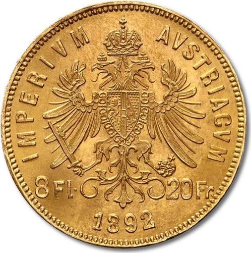 6,45 grams - Goud .900 - 8 Florins/20 Francs 1892, Postzegels en Munten, Edelmetalen en Baren