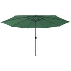 vidaXL Parasol met LED-verlichting 400 cm groen, Verzenden, Nieuw, Meer dan 4 meter