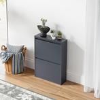 Schoenenkast Sokndal 2 kleppen grijs 71x50x15 cm [en.casa], Verzenden, Nieuw