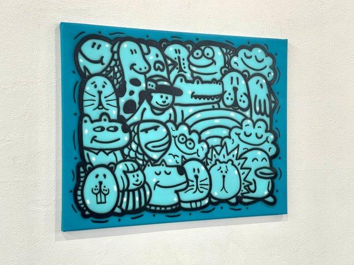 Mr Turkey - Blue Mood Crew - NO Reserve, Antiek en Kunst, Kunst | Schilderijen | Modern