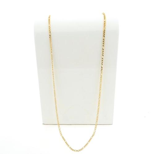 Gouden lange Figaro schakel ketting; Unisex | 85 cm, Sieraden, Tassen en Uiterlijk, Kettingen, Overige kleuren, Gebruikt, Goud