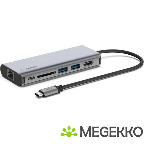 Belkin AVC008BTSGY USB-C 6-in-1 Hub, Computers en Software, Laptopstandaarden, Nieuw, Verzenden