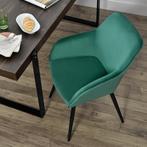 Loungestoel / Eetkamerstoel Tarje - 2-Delig - Groen - Velvet, Huis en Inrichting, Stoelen, Verzenden, Nieuw