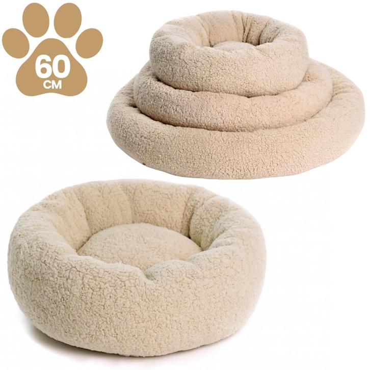 Donut Teddy 60cm Beige (Hondenmand), Dieren en Toebehoren, Hondenmanden, Nieuw, Overige, Ophalen of Verzenden