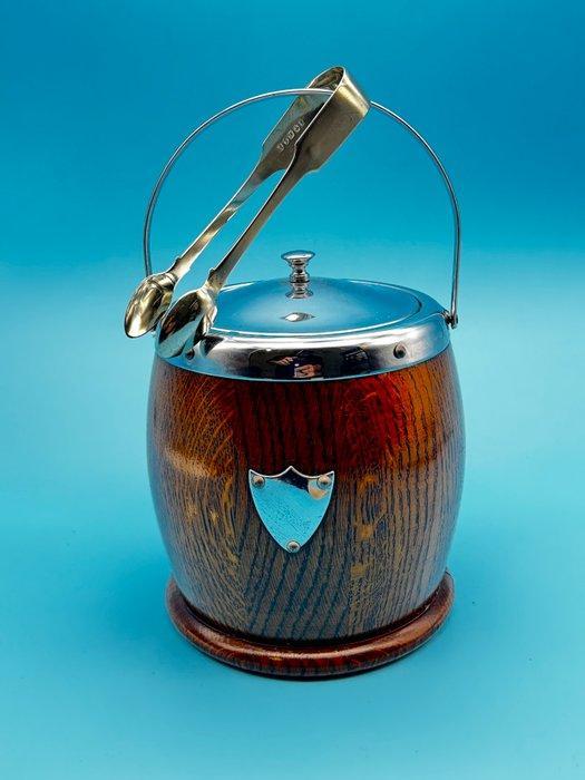 Vintage Wooden Ice Bucket / Biscuit or Tea Barrel – Made in, Antiek en Kunst, Curiosa en Brocante