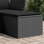 vidaXL Tuinkruk met kussen 55x55x37 cm poly rattan zwart, Verzenden, Nieuw, Rotan