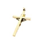 Roségouden hanger van een kruis met corpus; INRI, Ophalen of Verzenden, Gebruikt, Goud, Overige merken