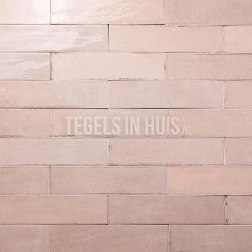 Wandtegel tribe 6x24,6 cm handvorm glans roze verouderd, Doe-het-zelf en Verbouw, Tegels, Wandtegels, Nieuw, 10 m² of meer, Keramiek