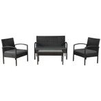 Loungeset Trinidad - Polyrotan - Donkergrijs - Incl. Kussens, Verzenden, Nieuw