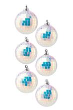 6x Discobal Ø 6 cm Klein Iridescent Zilver Discobol Spiegelb, Hobby en Vrije tijd, Ophalen of Verzenden, Nieuw, Feestartikel, Carnaval