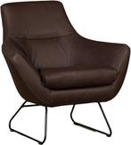 Bruine leren moderne design fauteuil - Rancho Leer Brown (br, Huis en Inrichting, Fauteuils, Nieuw, Ophalen of Verzenden, 75 tot 100 cm