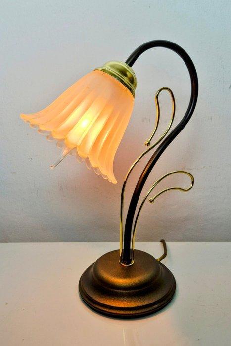 Lamp - Sfeervolle Glamour Tafellamp - 34 cm - Glas, Messing,, Antiek en Kunst, Curiosa en Brocante