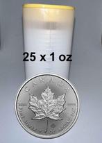 Canada. 2024 Canadian Maple Leaf BU coin, 25 x 1 oz, Postzegels en Munten, Edelmetalen en Baren