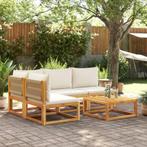 vidaXL 5-delige Loungeset met kussens massief acaciahout, Verzenden, Nieuw, Hardhout, Loungeset