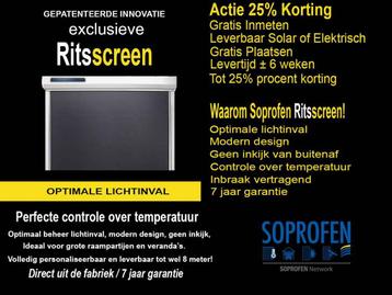 Actie Ritsscreens 25% korting solar of elektrisch