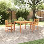 vidaXL Tuin Eetset 3 pcs Bruin Massief acaciahout, Verzenden, Nieuw