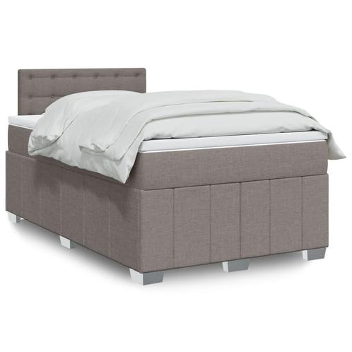 vidaXL Boxspring met matras stof taupe 120x190 cm, Huis en Inrichting, Slaapkamer | Bedden, 120 cm, 190 cm of minder, Twijfelaar
