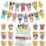 10-delige poezen party set Happy Birthday Cats, Dieren en Toebehoren, Nieuw, Verzenden