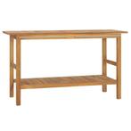 vidaXL Wastafelkast 132x45x75 cm massief teakhout, Verzenden, Nieuw