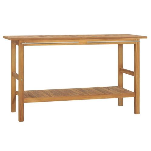 vidaXL Wastafelkast 132x45x75 cm massief teakhout, Huis en Inrichting, Tafels | Kaptafels, Nieuw, Verzenden