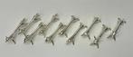 Set van 10 art deco verzilverde messenleggers dierenfiguren