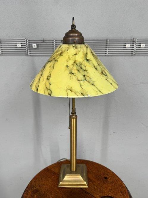 Staande lamp - Glas, Metaal - Gemarmerde tafellamp, Antiek en Kunst, Curiosa en Brocante