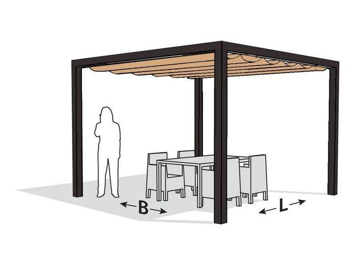 Nesling aluminium pergola optiva coolfit 319 x 319 sand, Tuin en Terras, Schaduwdoeken, Nieuw