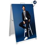 Stoepbord | SEG™ | Zilvergrijs | Textielprint (2x 610x914) |, Verzenden, Nieuw in verpakking