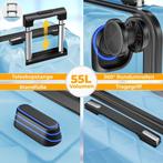 Reiskoffer met wielen - Handbagage - 55L - Blauw - KESSER®, Huis en Inrichting, Verzenden, Nieuw