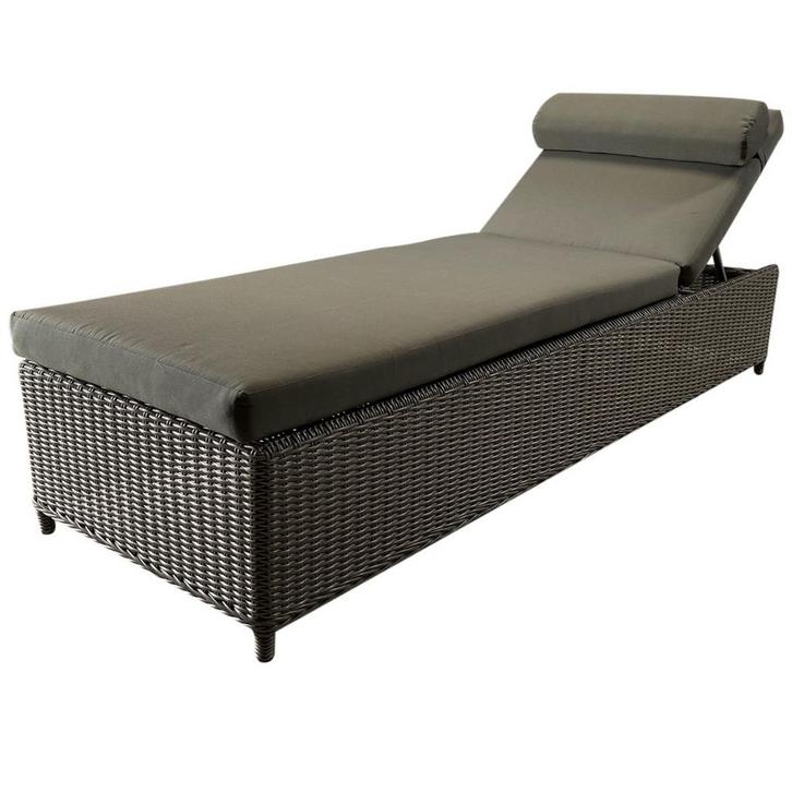 Barcelona lounge ligbed grijs wicker, Tuin en Terras, Tuinsets en Loungesets, Nieuw, Wicker, Ophalen of Verzenden