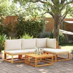 vidaXL 5-delige Loungeset met kussens massief acaciahout, Verzenden, Nieuw, Hardhout, Loungeset