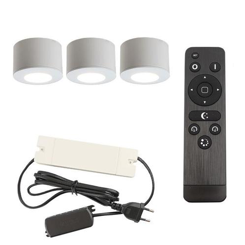 3 ronde witte veranda opbouwspots Vasso, IP44, incl., Tuin en Terras, Buitenverlichting, Nieuw, Ophalen of Verzenden