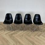 Vitra Eames DSR complete set van 4 stoelen, zwart, Ophalen of Verzenden, Gebruikt, Zwart, Stof