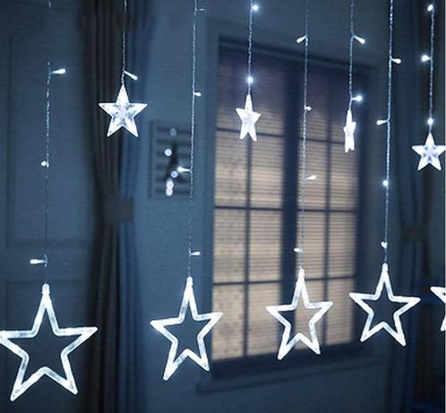 Kerst Gordijn Ster 2 Meter - Koel Wit, Diversen, Kerst, Nieuw, Ophalen of Verzenden