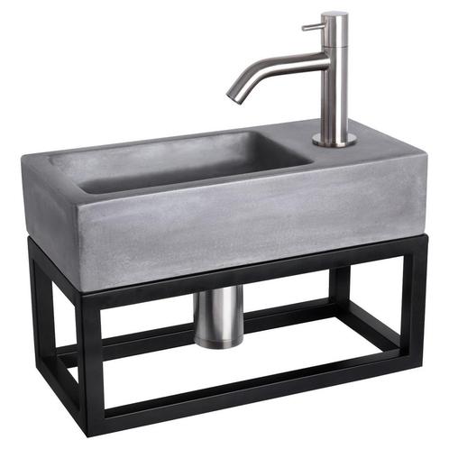 Fonteinset Differnz Ravo Beton en Handoekrek 38.5x18.5x9 cm, Huis en Inrichting, Badkamer | Badkamermeubels, Overige typen, Nieuw