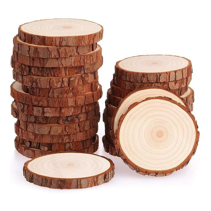 Set van 15 houten boomschijven met schors (4-5 cm diameter,, Doe-het-zelf en Verbouw, Gereedschap | Handgereedschap, Nieuw, Ophalen of Verzenden