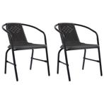 vidaXL Tuinstoelen 2 st 110 kg kunststof rattan en staal, Verzenden, Nieuw, Metaal