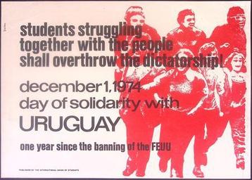 Studenten tegen dictatuur in Uruguay op poster (lijst optie) beschikbaar voor biedingen