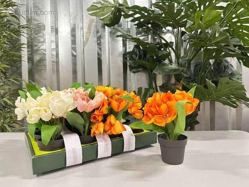192x Pot met tulpen, kunstplant, Diversen, Levensmiddelen, Ophalen