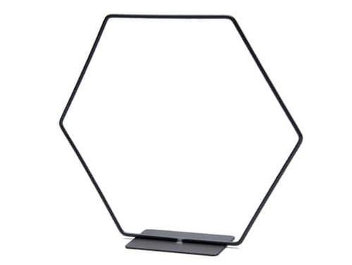 Metalen frame hexagon op voet 25 cm  metalenframe metal on, Hobby en Vrije tijd, Knutselen, Nieuw, Ophalen of Verzenden