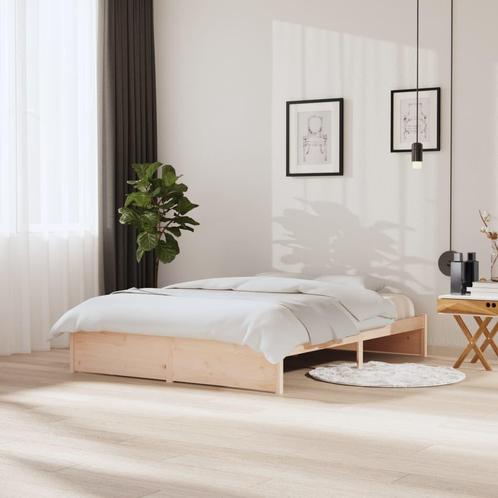 vidaXL Bedframe massief hout 150x200 cm, Huis en Inrichting, Slaapkamer | Bedden, Overige maten, 200 cm, Bruin, Tweepersoons, Nieuw