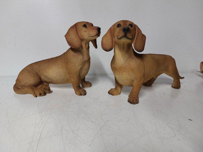 Beeld, tuin beeld van een teckel - 20 cm - polyresin, Antiek en Kunst, Curiosa en Brocante