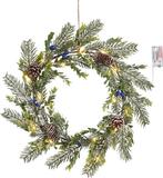 2dekans | House of Seasons Kerstkrans met LED Verlichting -, Ophalen of Verzenden, Zo goed als nieuw