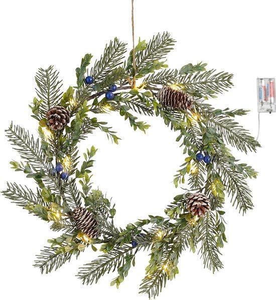 2dekans | House of Seasons Kerstkrans met LED Verlichting -, Diversen, Kerst, Zo goed als nieuw, Ophalen of Verzenden