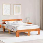 vidaXL Bedframe met hoofdeinde Bruin 160 x 200 cm Massief, Huis en Inrichting, Slaapkamer | Bedden, Verzenden, Nieuw, Bruin, Hout