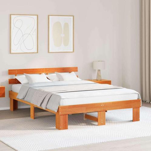 vidaXL Bedframe met hoofdeinde Bruin 160 x 200 cm Massief, Huis en Inrichting, Slaapkamer | Bedden, Bruin, Nieuw, Hout, Verzenden