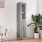 vidaXL buffetkast 34,5x34x180 cm bewerkt hout grijs sonoma, Huis en Inrichting, Minder dan 50 cm, Verzenden, Nieuw, Minder dan 100 cm